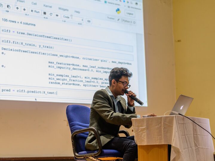 Working through code live on the projector